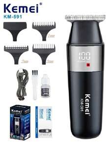 Kemei KM-591 Hair Clippers For Men With LED Display,Professional Hair Clipper Rechargeable Hair Trimmer For Men Shaver Hair Cutting Machine Barber Cut Machin Beard,Electric Razor Beard Shavers Gift For Men,USB Type-C