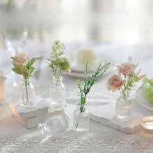 3/6/12 pezzi Vasi mini trasparenti, per decorazione di matrimoni e feste, vasi sciolti da 50ml, bottiglie diffusore, decorazione da tavolo, adatti per decorazione di negozi di fiori in stile bohémien moderno - Multicolore - Visualizzare 6