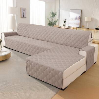 YSTYLE Waterproof Sofa Cover With Peninsula 2/3/4 Seater, Universal Reversible Right/Left Corner Sofa Cover, L-Shaped Sofa Covers Anti-Scratch And Anti-Stain