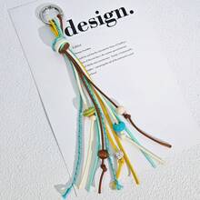 Vintage Colorful Rope Tassel Beaded Bag Charm, Casual Bag Accessory