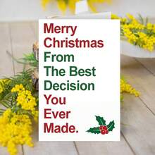 1 Set Christmas Greeting Cards, Funny Christmas Card For Husband Or Boyfriend - "Best Decision Ever" Humorous Holiday Greeting - Unique Christmas Gift, Perfect Choice For Lovers, Couples And Partners - Unforgettable Holiday Surprise - Single Piece - View 10