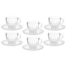 Brasiliano Coffee Glass Set With 6 Cups And Saucers 110ml - 透明的 - 查看 2
