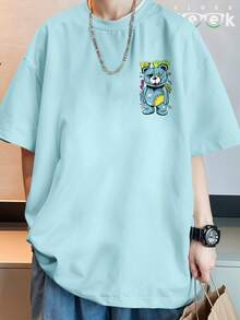 Shirt Oversized Streetwear Printed Angel Bear T-Shirt REF 7017 FLUXOGEEK - 淺藍色 - 查看 6