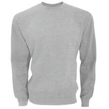 Mens Long Sleeve Crew Neck Sweatshirt Top (Light Oxford) - Grey - View 2