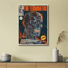 Impression sur canevas de haute qualité inspirée de Terminator, affiche de film de bande dessinée sans cadre, parfaite pour la décoration de la chambre et du salon, 50 x 70 cm