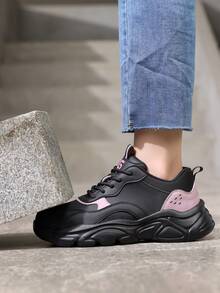 GUYISA Zapatos de seguridad para mujer con puntera de acero, anti-aplastamiento, anti-perforación, ligeros, color negro y rosa, superficie de cuero de moda, impermeables, suela de goma, adecuados para todas las estaciones