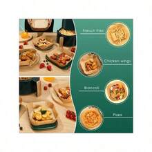 Disposable Air Fryer Paper Liners: 9 In Large Square Non Stick Parchment, Air Fryer Basket Liner For 8Qt - 12Qt Airfryer - Square Brown - View 6