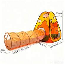 1 set Maisonnette pour enfants, maison en tissu Oxford style forêt d'automne, tente de jeu pour enfants, maison de jeu, tunnel de jeu, pour utilisation intérieure et extérieure, sans assemblage requis, ouverture rapide, espace indépendant secret pour enfants