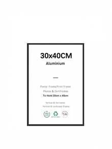 1个A3相框，经典黑色长方形30x40厘米相框，室内A4海报框，无衬垫，适合作为节日礼物送给家人和朋友，可横向或纵向悬挂。