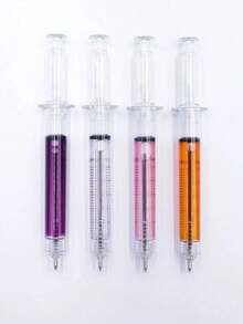 12 支精美注射器笔，颜色随机，护士圆珠笔，适用于办公室学习用品、医生奖品、学生派对礼物 - 创意新奇 - 彩色 - 查看 4