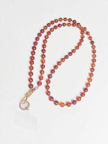 Bernsteinfarbe luxuriöser acrylischer Perlen-Lanyard Trageriemen für Handys, Umhängetasche Handykette