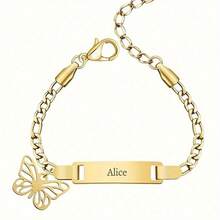 Pulsera personalizada de acero inoxidable con nombre lindo, regalo de cumpleaños, accesorio de moda para otoño, grabado delicado, elegante, de moda para bebés, ordenado, colorido, moderno, adorable personalización, tesoro único, regalo, lindo, regalo ideal para el Día del Niño, adecuado para familia y amigos, niños, noche de gala, moderno, colorido, lindo