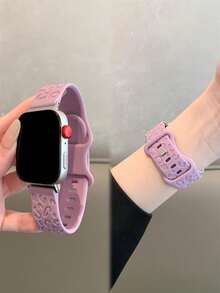 1pc Fashion Silicone Watch Band, Compatible With Huawei Watch Fit 1/Fit 2/Fit 3/Fit 4/Fit 4Pro Wristband - Lavender Purple - View 8