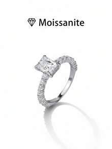 1pc Women's Wedding Ring, 2.6g S925 Sterling Silver, 2 Carat Moissanite, Bohemian Palace Style, Luxury Engagement/Wedding/Anniversary/Valentine's Day Gift, Comes With Moissanite Certificate And Elegant Gift Box - Silver - View 6