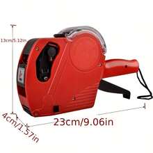 1 pieza Etiquetadora de precios MX-5500 de 8 dígitos con 5000 etiquetas adhesivas y 1 cartucho de tinta, kit de etiquetadora digital para oficina, tienda minorista, supermercado, organización de etiquetas (Rojo)