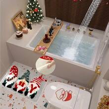 سجادة حمام بنمط شجرة عيد الميلاد، بساط الباب، سجادة حمام عيد الميلاد، سجادة مطبخ، بساط الباب، ديكور منزلي داخلي لعيد الميلاد، هدايا عيد الميلاد، ديكورات منزلية لعيد الميلاد، سجادة مانعة للانزلاق، بساط الباب، سجادة حمام - ماصة للماء بشكل جيد، مانعة للانزلاق، قابلة للغسيل في الغسالة، بساط باب مستطيل من الصوف الاصطناعي، مثالي لديكور الحمام أو غرفة النوم، ديكور وإكسسوارات حمام عيد الميلاد، سجادة مطبخ