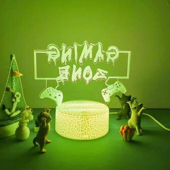 1 件创意 3D LED 夜灯，艺术设计，触摸控制 USB 供电，现代家居装饰卧室照明，游戏主题壁灯，精致塑料结构