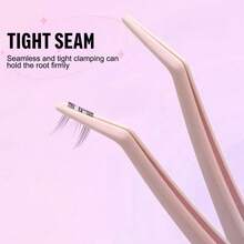 Stainless Steel Anti-Stick Upper Lower Eyelash Tweezers Curved Volume False Eyelashes Tweezer Makeup Beauty Tool
