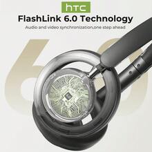 HTC Auriculares TWS HP06 con cancelación activa de ruido, micrófonos duales, cancelación de ruido de llamadas ENC, modo de juego de baja latencia, resistencia al agua y al sudor con clasificación IPX, color blanco roto. - blanquecino - Ver 3