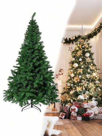 人造圣诞树，易于组装的人造节日圣诞树，配有坚固的金属支架，快速组装折叠系统，圣诞树适用于圣诞派对装饰家居、办公室、商店装饰、新年装饰