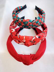 3pcs/Set Women Snowman & Snowflake Fabric Elastic Headband, Sweet Headwrap Hair Accessories Suitable For Daily Wear, Christmas Party ,Beauty ,Hair Band ,Diadema ,Hair Hoop