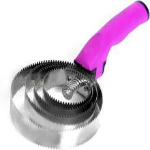 Reversible Stainless Steel Curry Comb With Soft Touch Grip (Pink),21014534 - Pink - View 1