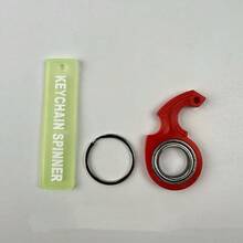 1pc Finger Spinner Keychain Stress Relief Toy - Black - View 11