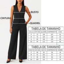 ZALLA Women's Striped Tailored Set – Vest And Formal And Elegant Wide Leg Pants - 灰色 - 查看 4
