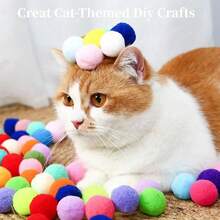 20/50/100个装毛绒球猫玩具套装，带发射器 - 互动乐趣 - 锻炼身体，增进感情 - 室内玩耍的理想之选 - 彩色 - 查看 5