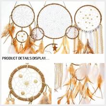1 Piece Beige Dreamcatcher Ornament Handmade Cotton Thread Tassels Wooden Hanging Rod Feather Decor For Bedroom Wall Decoration Living Room Accent Home Party Decor Applicable To Christmas Halloween Thanksgiving Festival Gifts Christmas Gifts Thanksgiving Gifts Halloween Gifts Christmas Decorations Halloween Decorations Thanksgiving Decorations