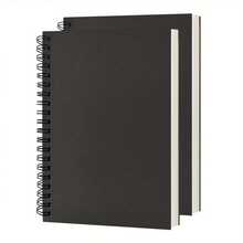100 Pages/50 Sheets Blank Spiral Notebook, Soft Cover, Sketchbook, 19.05 Cm X 12.95 Cm, 100GSM, (Black) - Multicolor - View 7