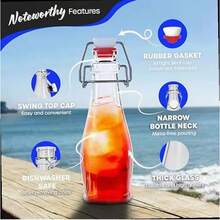 5/3/2/1pc/2oz Oscillating Top Glass Juice Bottle Set - Mini Glass Bottles With Oscillating Top LIDS, Suitable For Homemade Beverages, Extracts, Candies, Handicrafts And Party Decorations, Reusable Filling, Travel Accessories