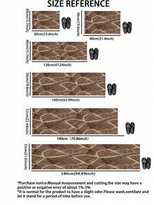 1pc Brown Wood Grain Pattern Kitchen Mat Made Of Diatomaceous Earth, Cushioned Anti-Fatigue Durable Soft Rubber Backing, Suitable For Kitchen, Bathroom, Entryway, Laundry Room, Customizable Size