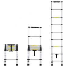 Escalera telescópica extensible   de 8,5 pies con retracción con un botón y capacidad para 375 libras - 8.5 pies - Ver 8
