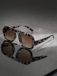 1 par de gafas de aviador de un solo puente para hombre, modernas y casuales, ideales para exteriores, viajes, atuendos de moda y fotografía callejera.