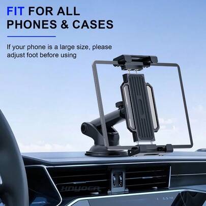 xnyocn 强力吸盘车载手机支架 - 可调节臂带旋转底座，适用于 4.7-14 英寸平板电脑和智能手机，时尚车载配件 | 灵活臂设计，便携式车载手机支架