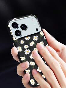 Funda de cuero para iPhone 17 Pro Max 17 Air con protección de pantalla completa, diseño de margaritas, minimalista, material de PU premium. - Gris Claro - Ver 10