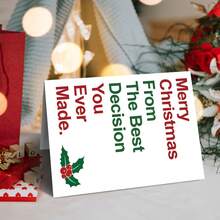 1 Set Christmas Greeting Cards, Funny Christmas Card For Husband Or Boyfriend - "Best Decision Ever" Humorous Holiday Greeting - Unique Christmas Gift, Perfect Choice For Lovers, Couples And Partners - Unforgettable Holiday Surprise - Single Piece - View 7