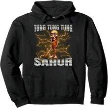 Tung Tung Tung Sahur Pullover Hoodie - 黑色24 - 查看 1