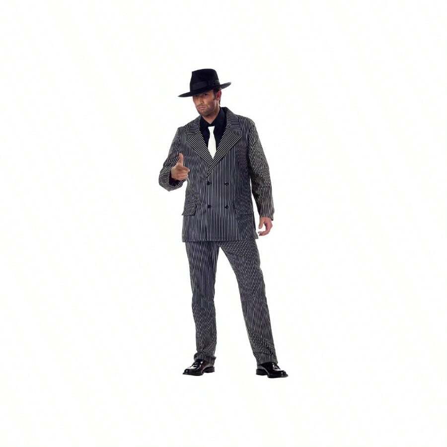 Men's Gangster Costume - 大號+黑白 - 查看 1