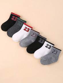 14 双婴儿字母 23 条纹运动袜，7 双婴儿纯色弹力袜，男女通用幼儿四季透气休闲袜，婴儿袜子，新生儿幼儿袜子，婴儿洗澡装饰万圣节圣诞节礼物