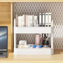 Carrello portaoggetti multifunzionale a 2 ripiani con ruote, design compatto, scaffale portaoggetti indipendente per ufficio/cucina/bagno/camera da letto