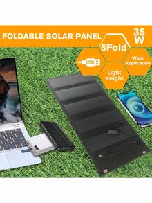 Portable 4/5 Folding Solar Panel With USB - Suitable For Outdoor Travel And Camping, Charges Phones, Tablets, Fans, Flashlights, Foldable Battery Pack - Multicolor - View 9