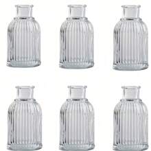 3/6/12 pezzi Vasi mini trasparenti, per decorazione di matrimoni e feste, vasi sciolti da 50ml, bottiglie diffusore, decorazione da tavolo, adatti per decorazione di negozi di fiori in stile bohémien moderno - Multicolore - Visualizzare 8