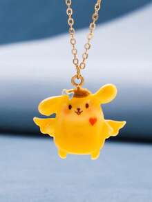 1 件可爱卡通 Sanrio KT 猫/旋律/黑发/布丁狗树脂吊坠项链，适合日常佩戴