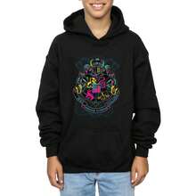 Harry Potter Boys Neon Hogwarts Crest Hoodie (Black) - Coffee Brown - View 4