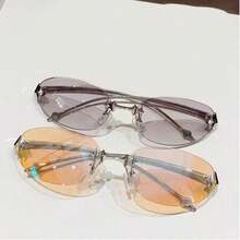 1pc/2pcs/4pcs Elegant Oval Transparent Frameless Star Design Fashion Glasses For Women - Multicolor - View 15