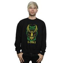 Marvel Mens Loki Badge Sweatshirt (Black) - Coffee Brown - View 1