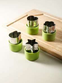 4 piezas de moldes grandes de acero inoxidable con diseño de mariposa en relieve, moldes de corte de frutas y verduras DIY para el hogar, de acero inoxidable