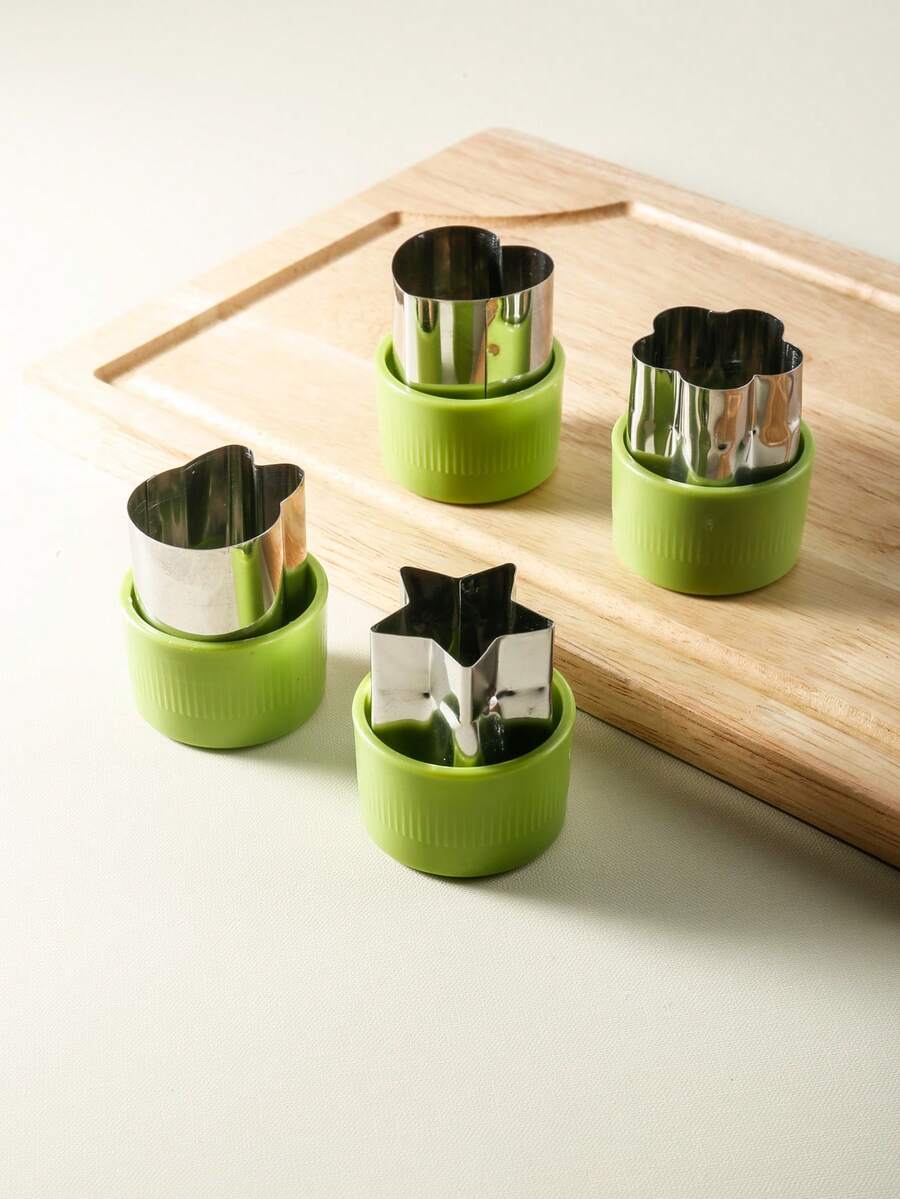 4 piezas de moldes grandes de acero inoxidable con diseño de mariposa en relieve, moldes de corte de frutas y verduras DIY para el hogar, de acero inoxidable